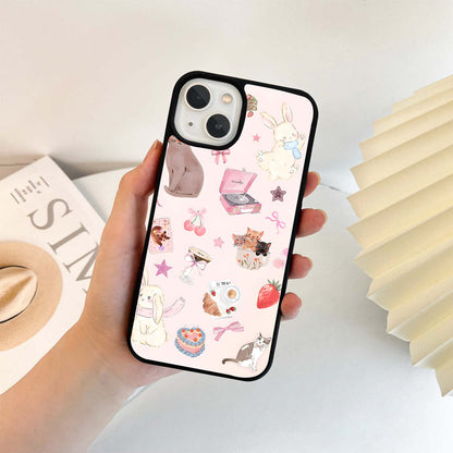 Pastel Bunny & Cat Dreams Glass Case