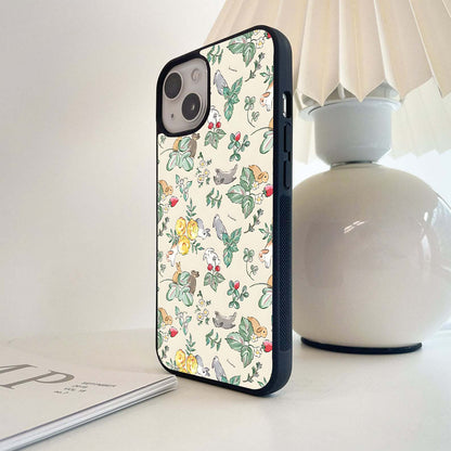 Bunny Garden Whimsy Glass Case