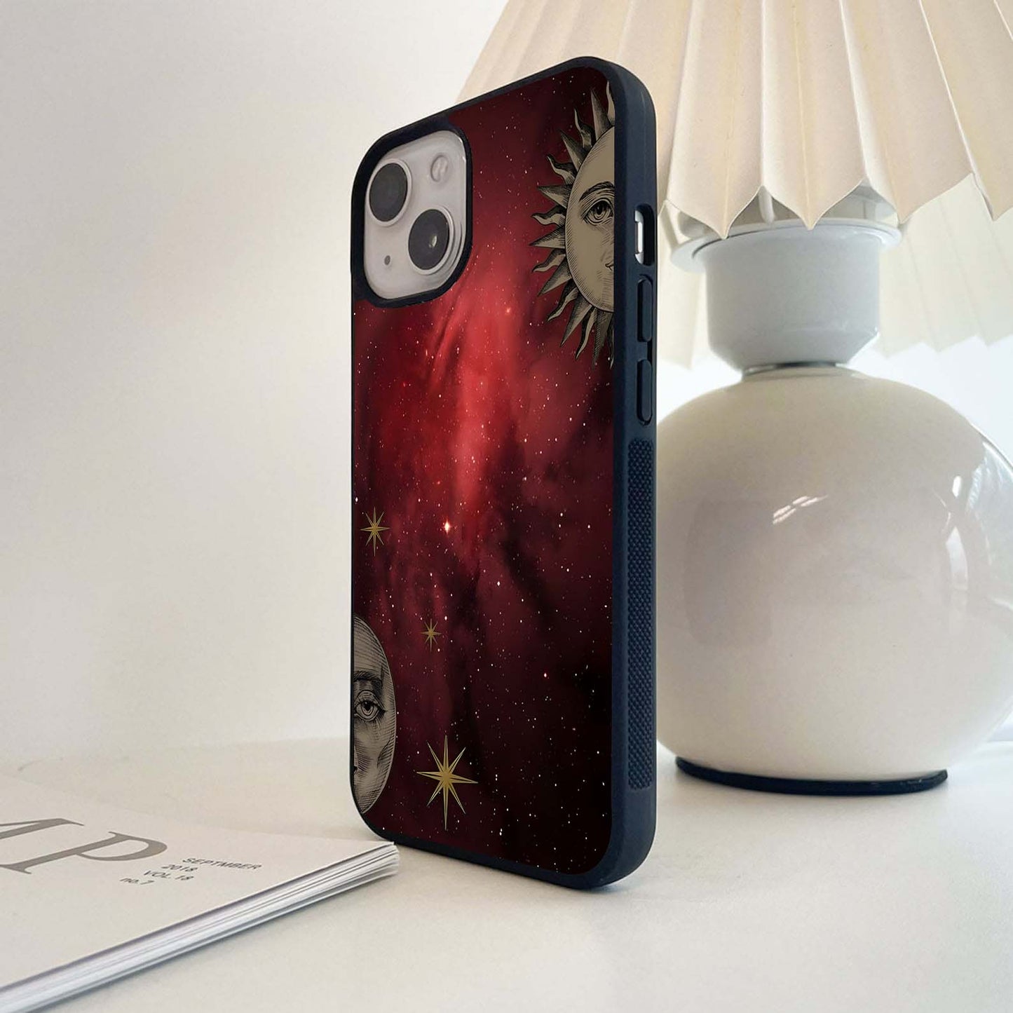 Crimson Cosmic Gaze Glass Case