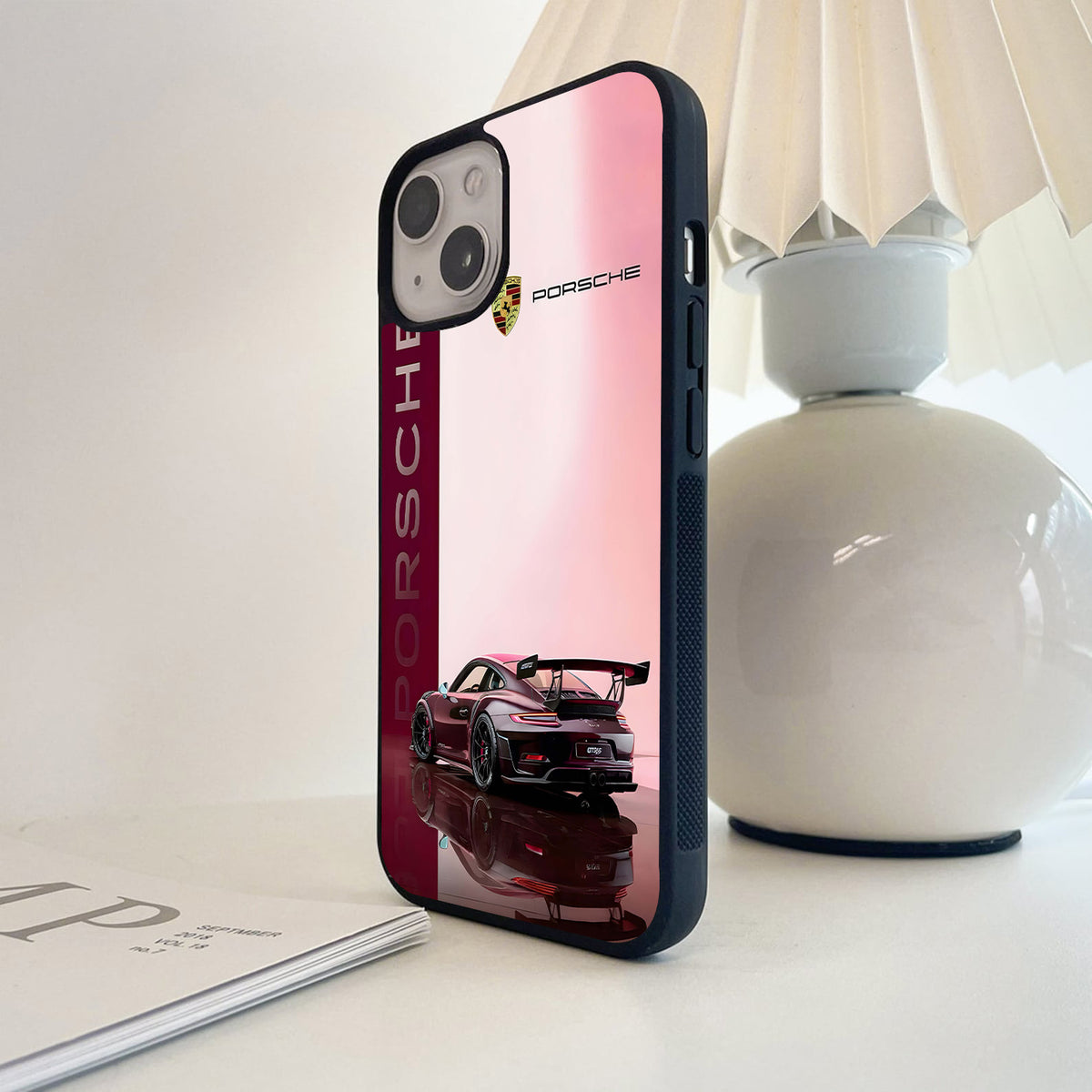 Porsche Burgundy GT3 Glass Case