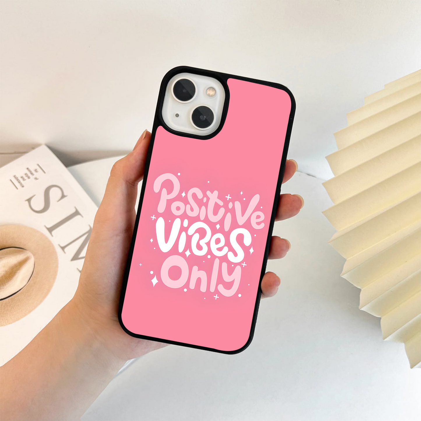 Positive Vibes  Sparkle Glass Case