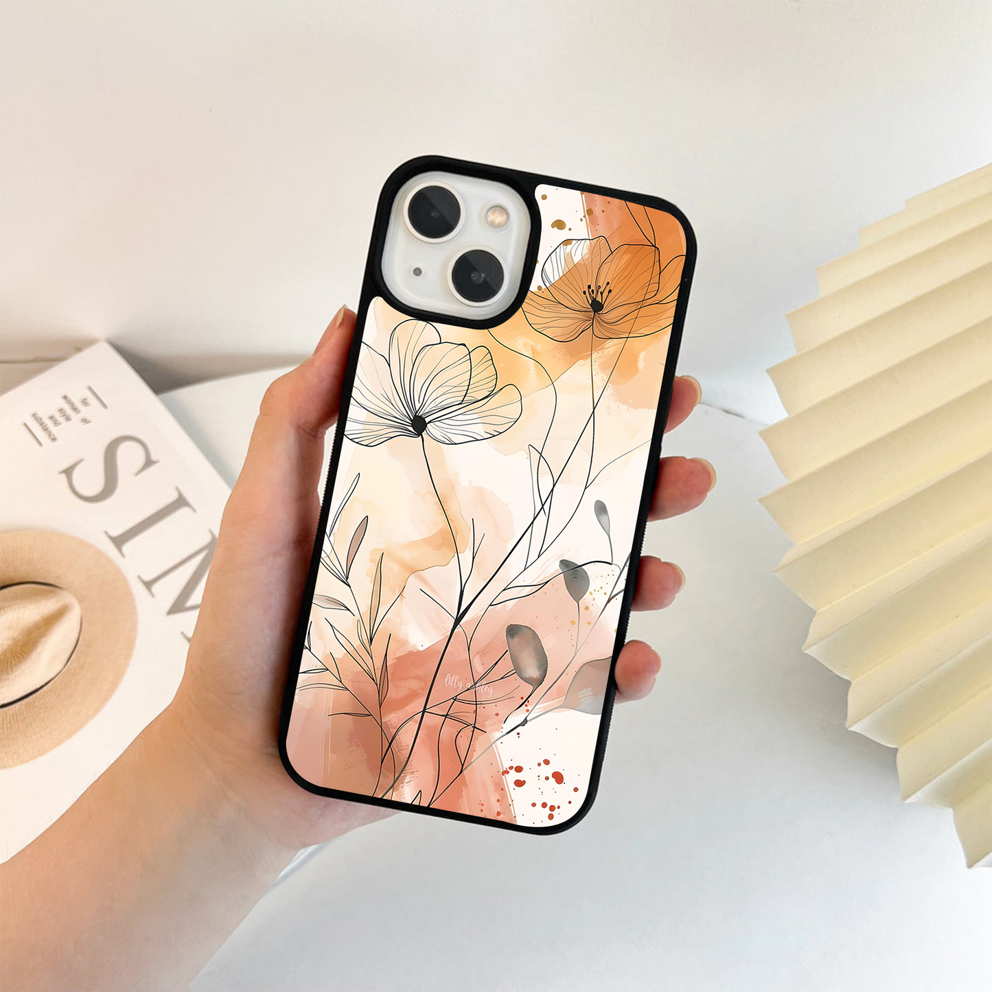 Abstract Shade Flowers Glass Case