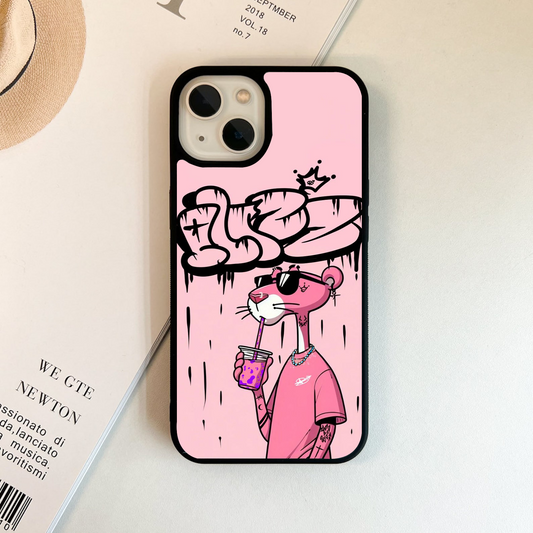 Pink Panther Cartoon Glass Case