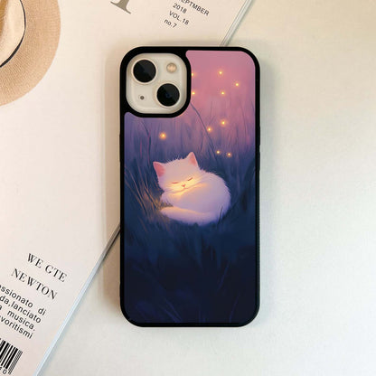 Glowing Sleeping Cat Glass Case