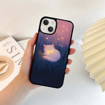 Glowing Sleeping Cat Glass Case