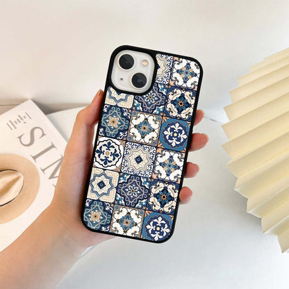 Navy Tile Elegance Glass Case