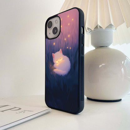 Glowing Sleeping Cat Glass Case
