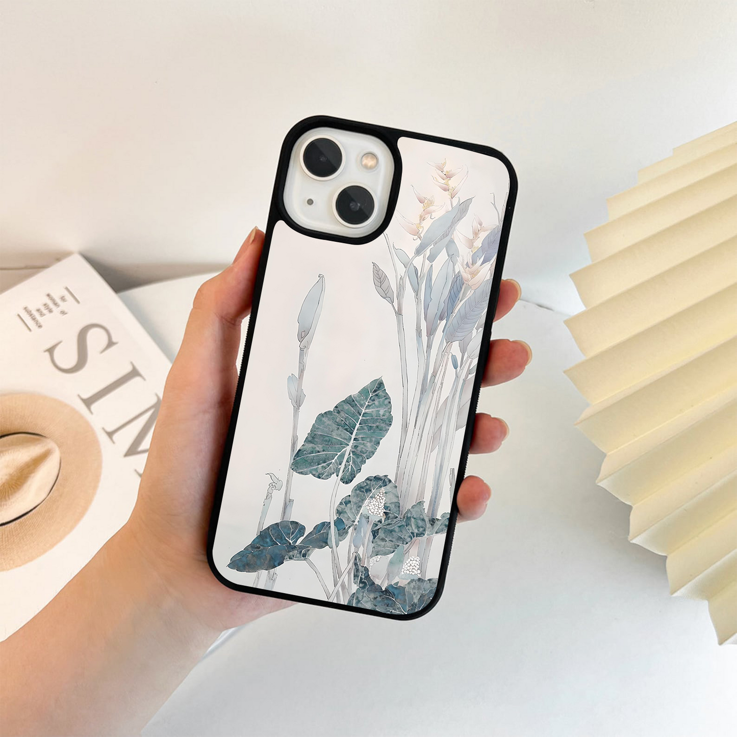 Elegant Watercolor Flowers Glass Case