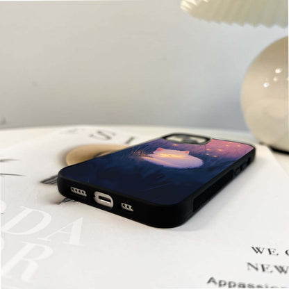 Glowing Sleeping Cat Glass Case