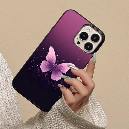 Cute Starry Butterfly Glass Case