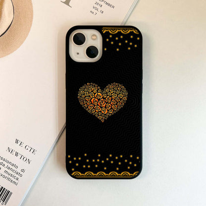 Golden Heart of Roses Glass Case