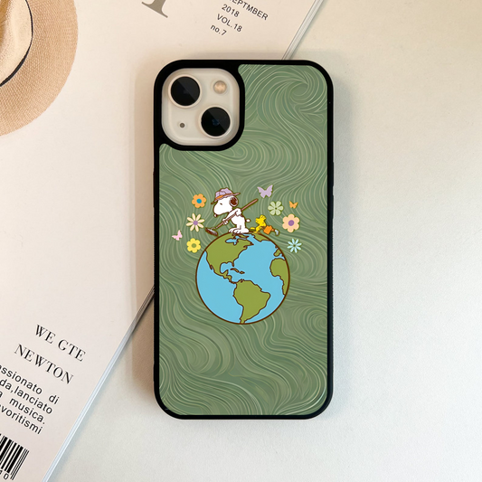 Snoopy Earth Joy Glass Case