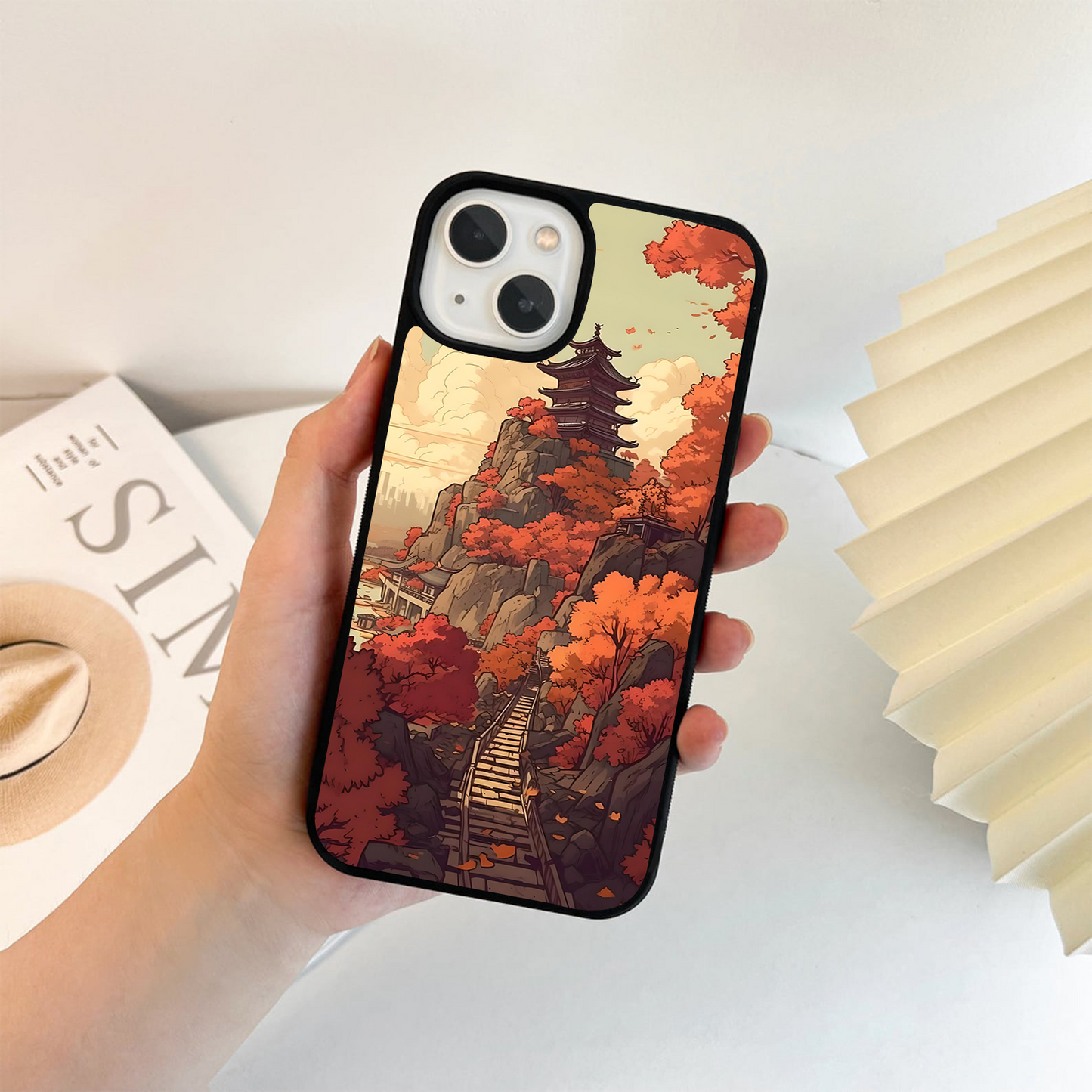 Orange Autumn Path Glass Case