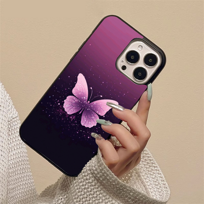 Cute Stary Butterfly Glass Case