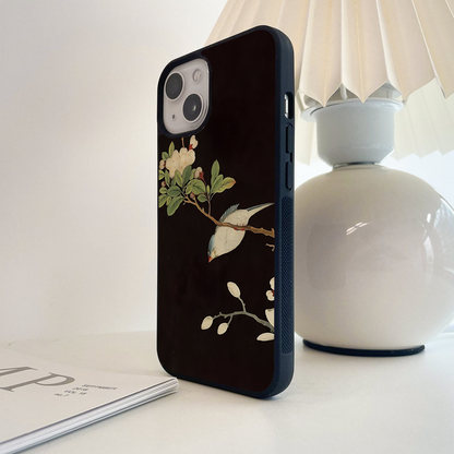 Chirping Blossom Branch Glass Case