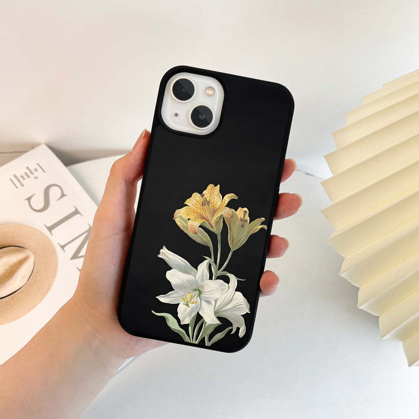 Golden Lily Elegance Glass Case