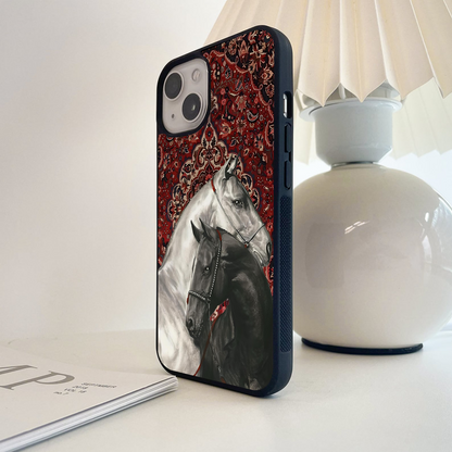 Regal Stallion Tapestry Glass Case