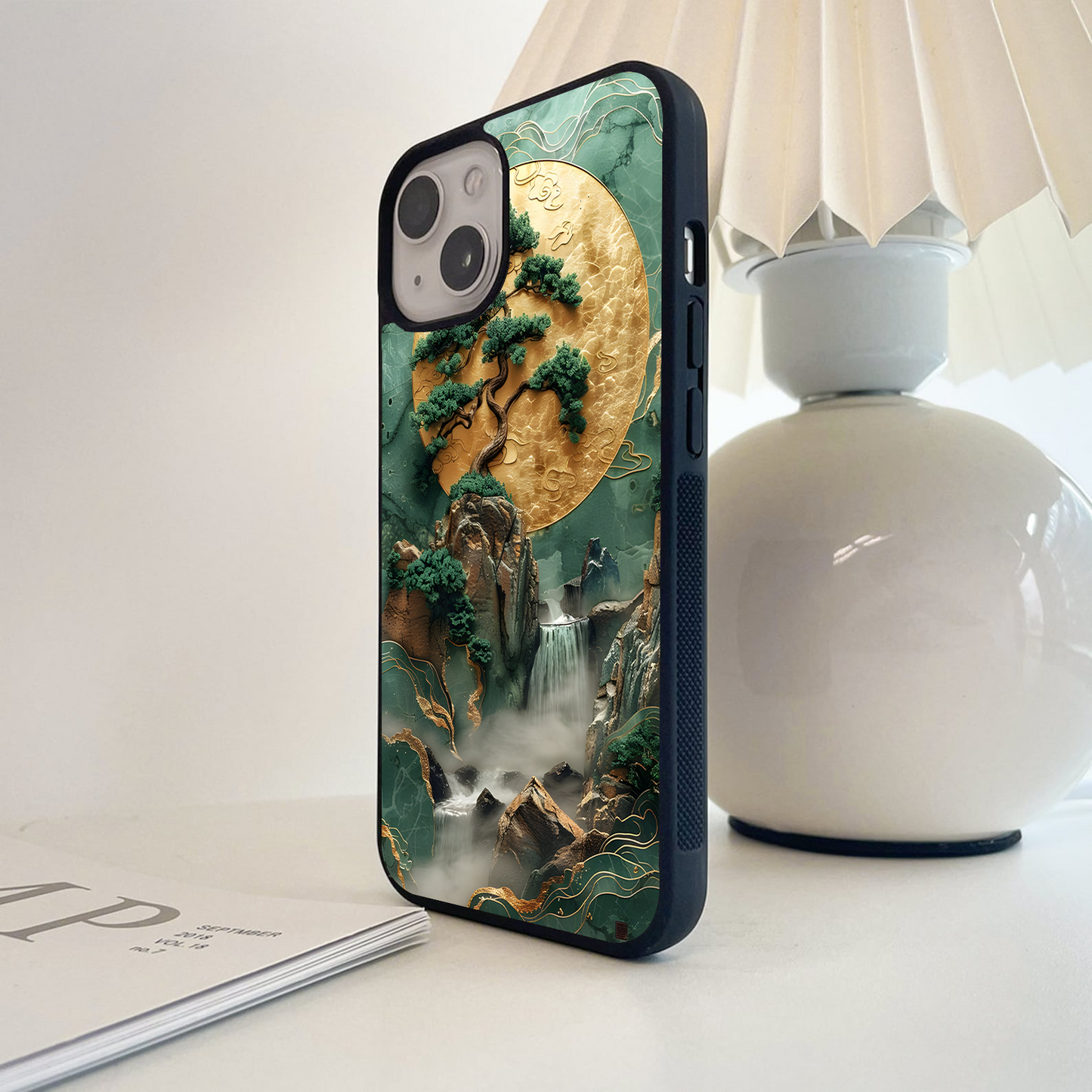 Golden Moon Cascade Glass Case