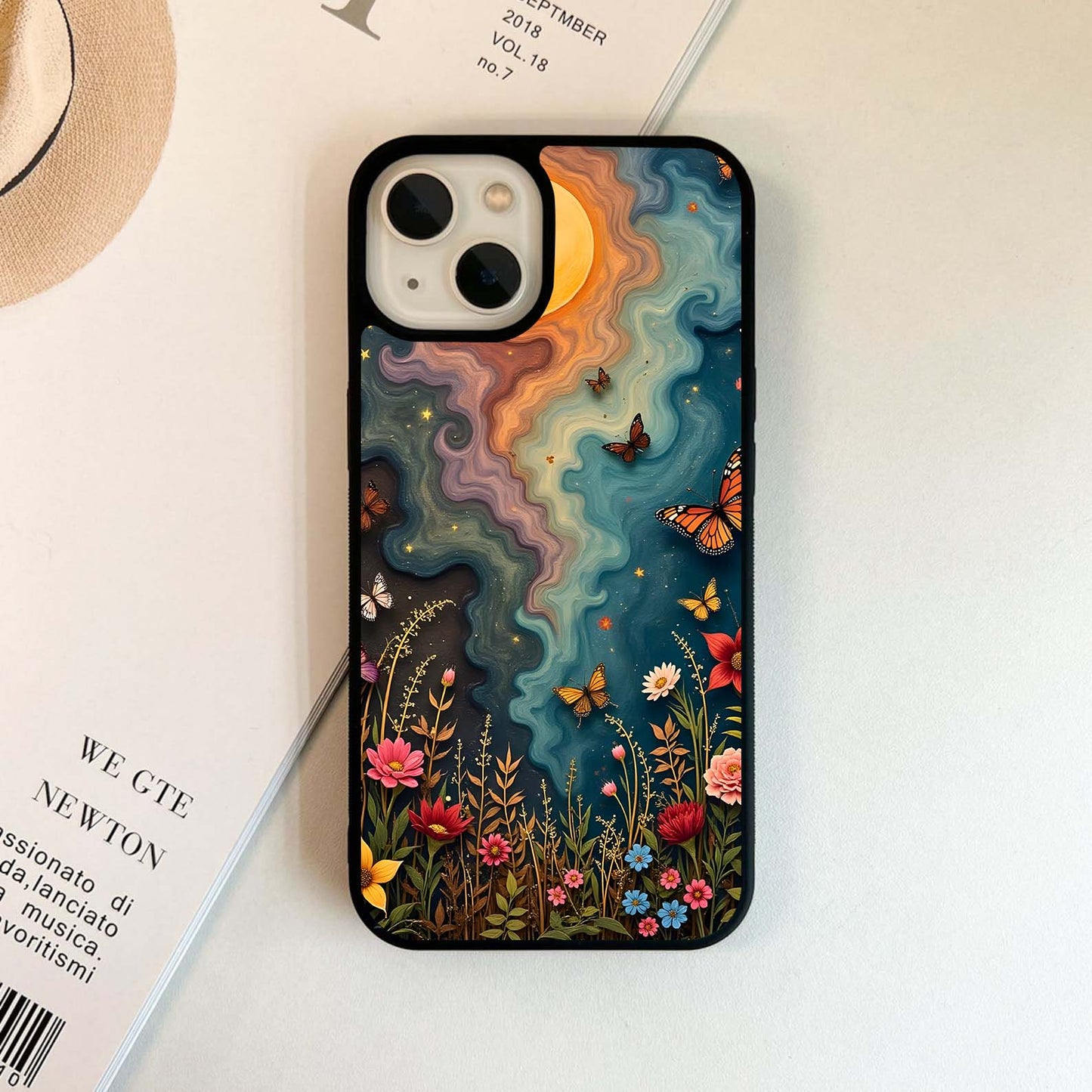 Glowing Moonlight Butterfly Glass Case