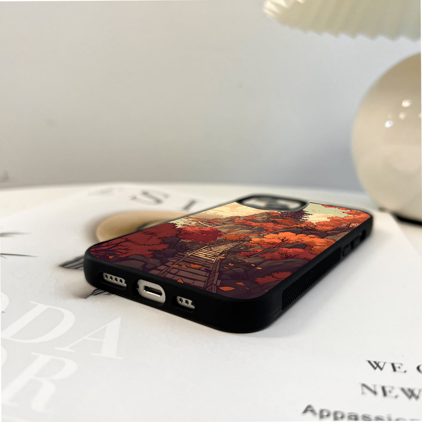 Orange Autumn Path Glass Case