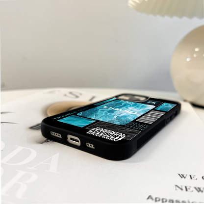 Liquid Blue Marble Glass Case