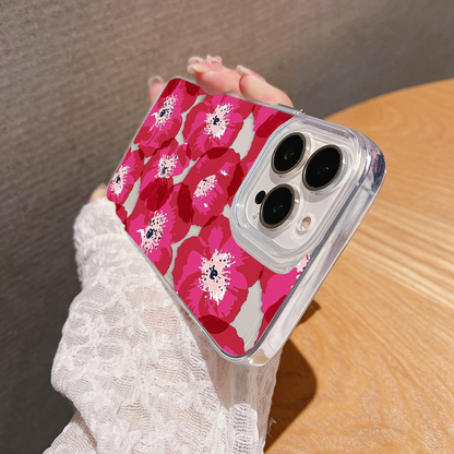 Pink Bloomig Flower Clear Silicon Case Cover