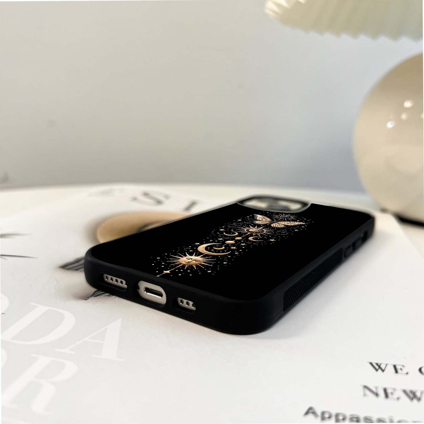 Golden Aesthetic Butterfly Glass Case