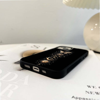 Golden Aesthetic Butterfly Glass Case