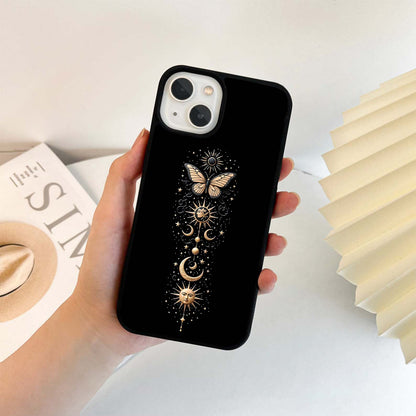 Golden Aesthetic Butterfly Glass Case