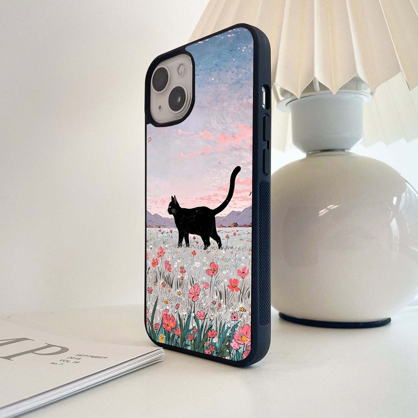 Floral Cat Walk Glass Case