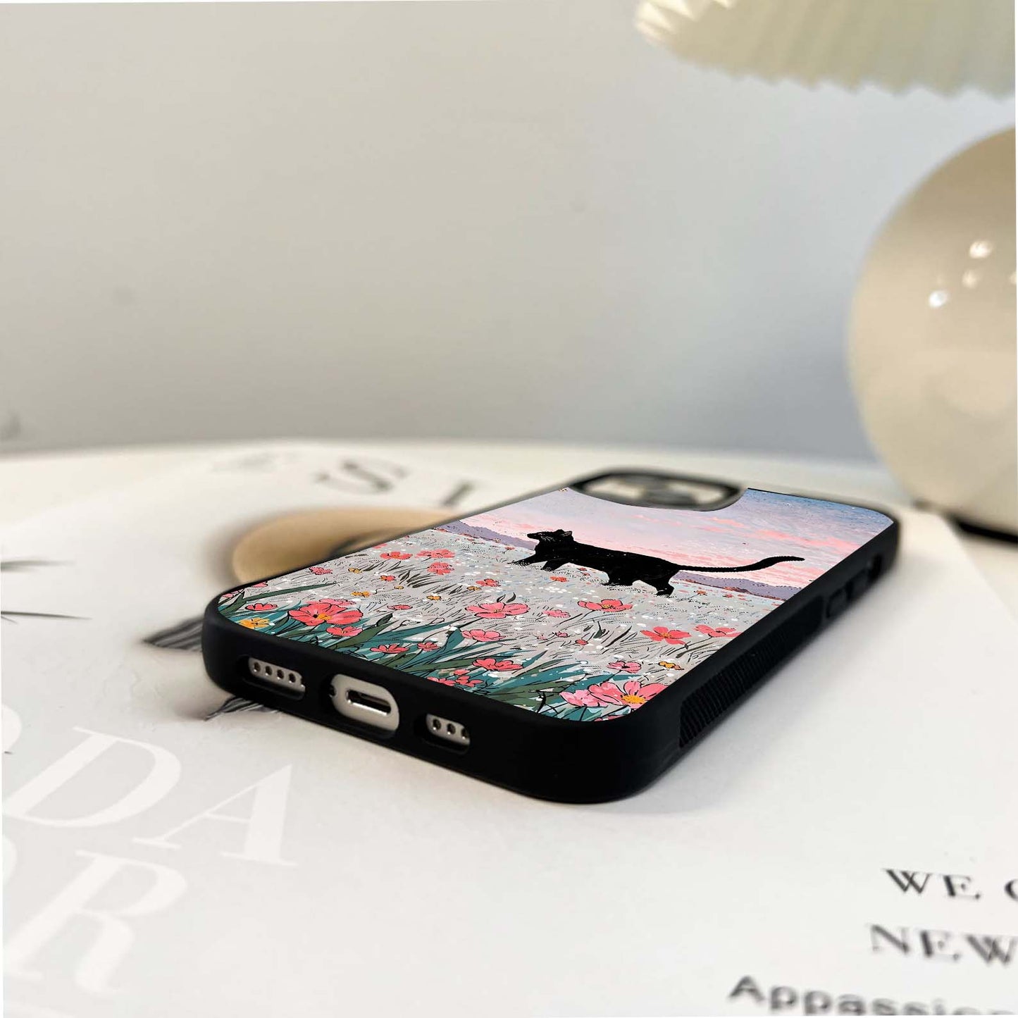 Floral Cat Walk Glass Case