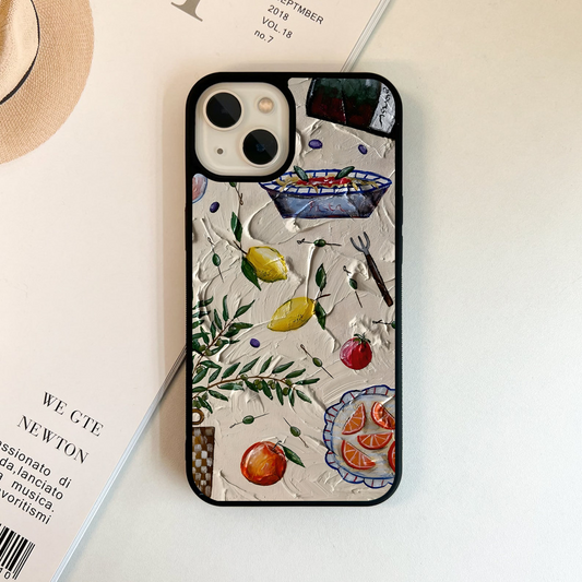 Mediterranean Kitchen Notes Glass Case