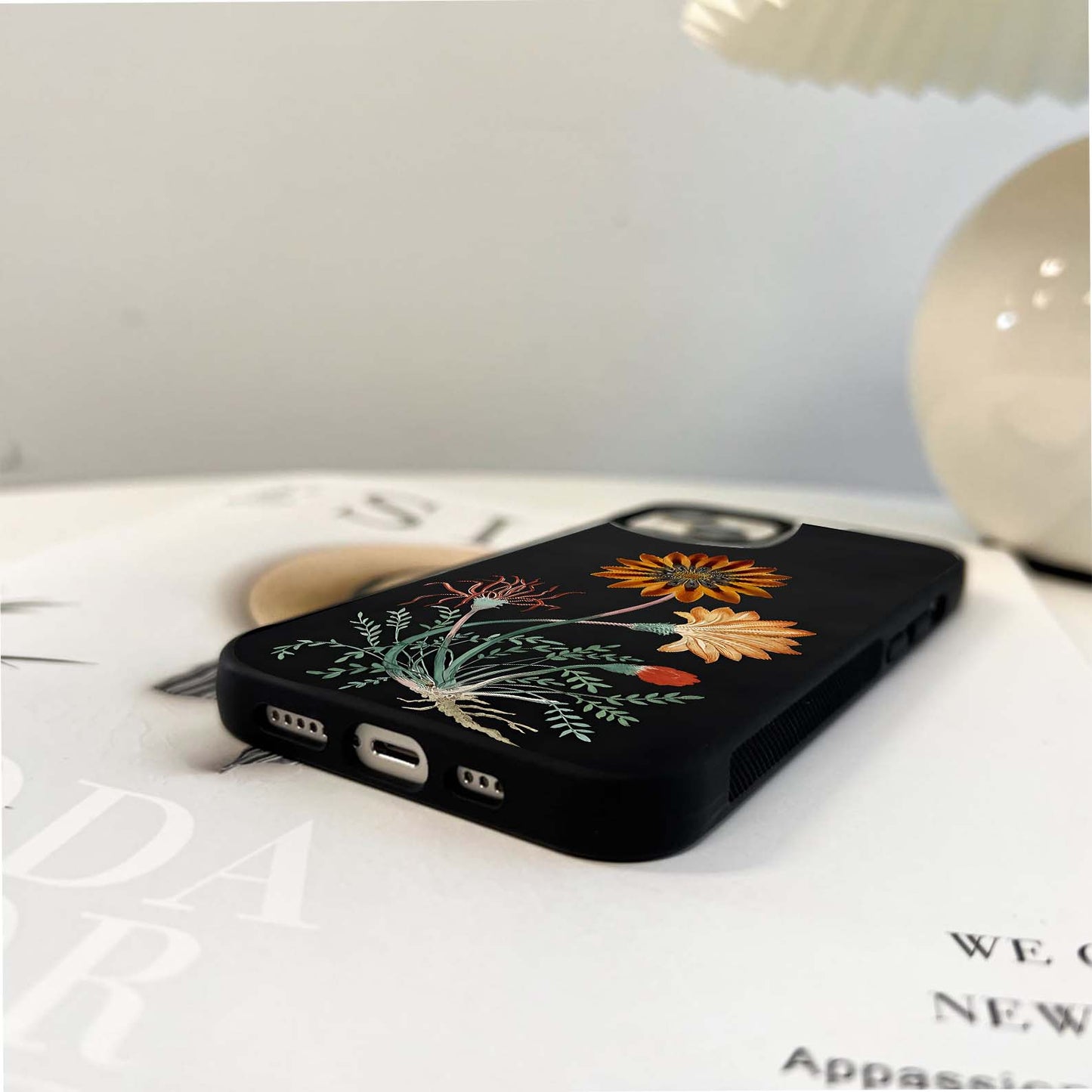 Golden Petal Radiance Glass Case