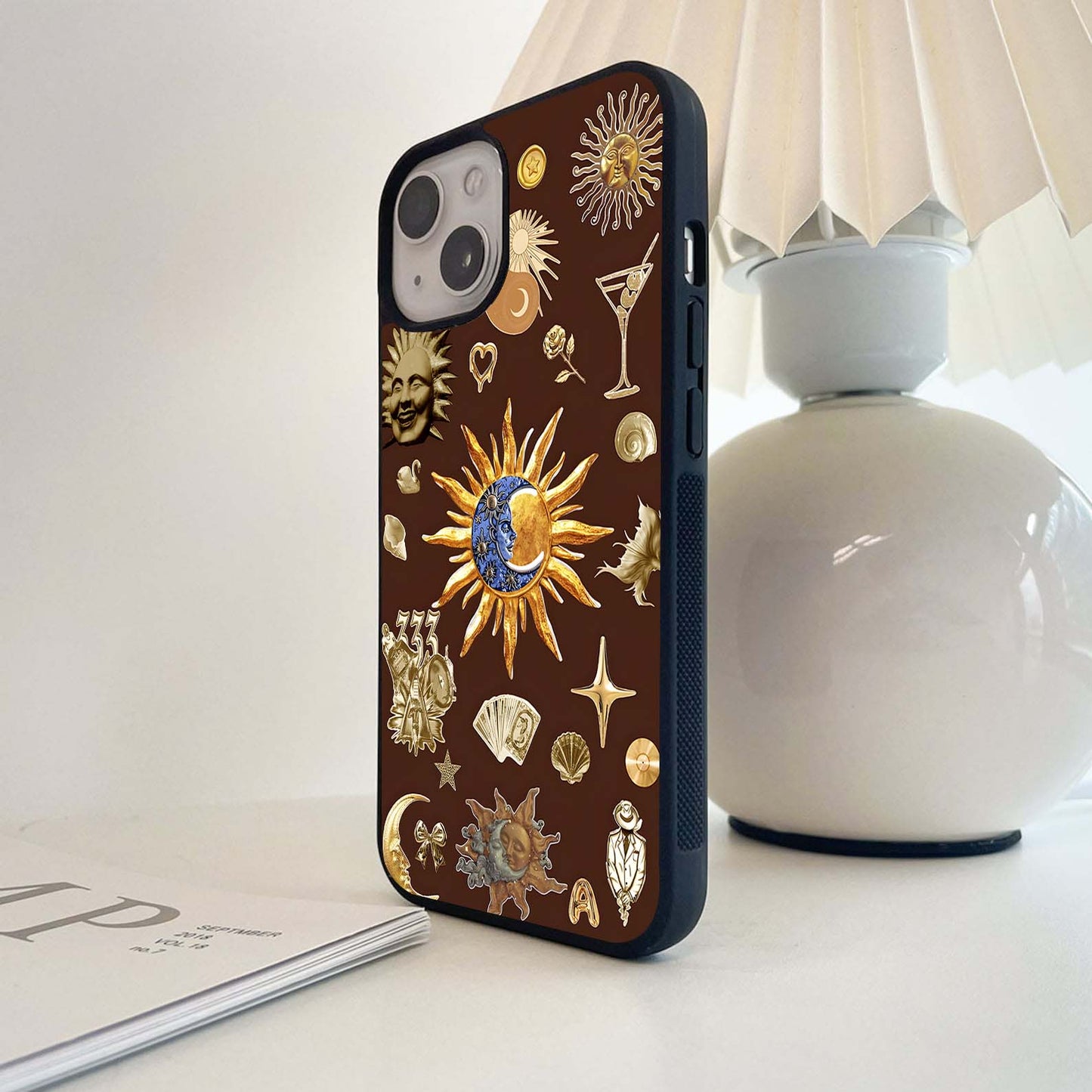 Golden Cosmic Charms Glass Case