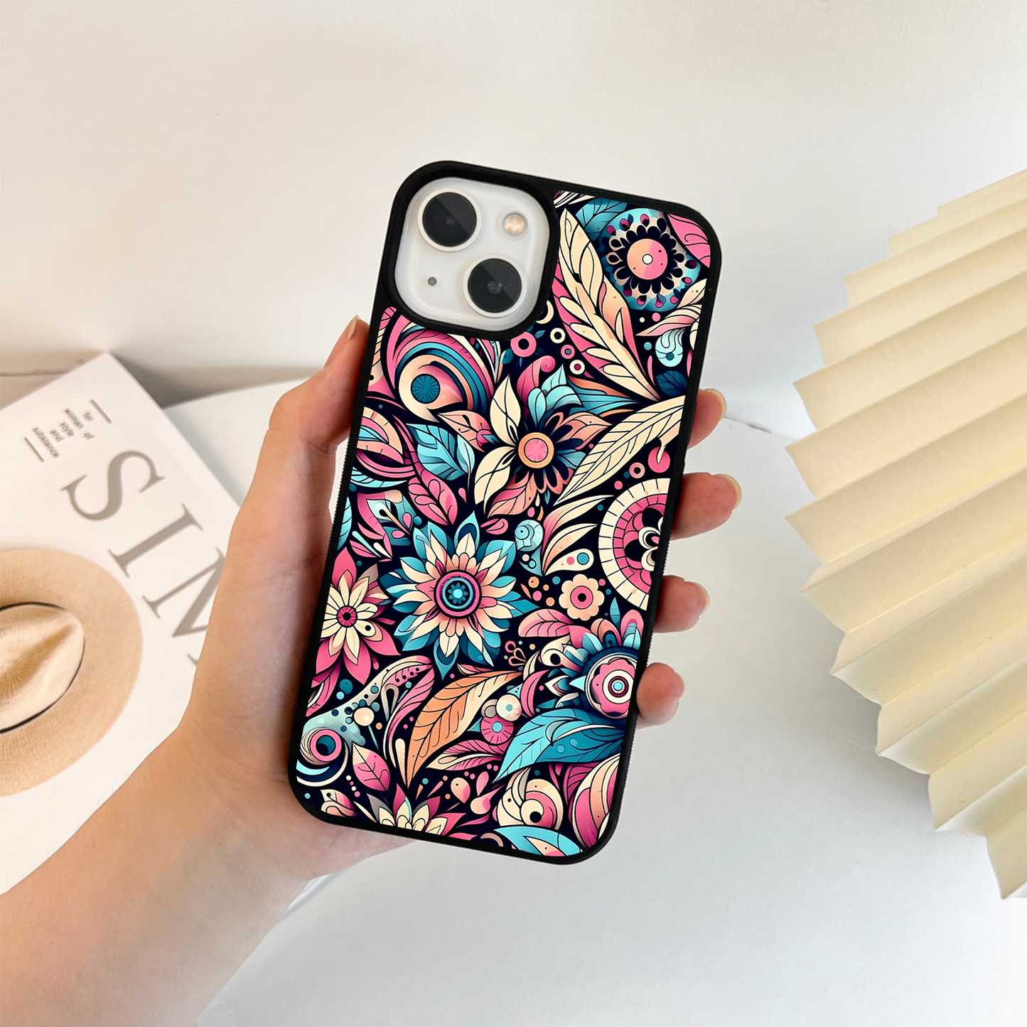 Pink Monaco Pattern Glass Case