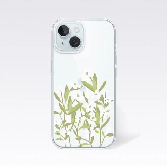 White lilly blossom case Clear Silicon Cover