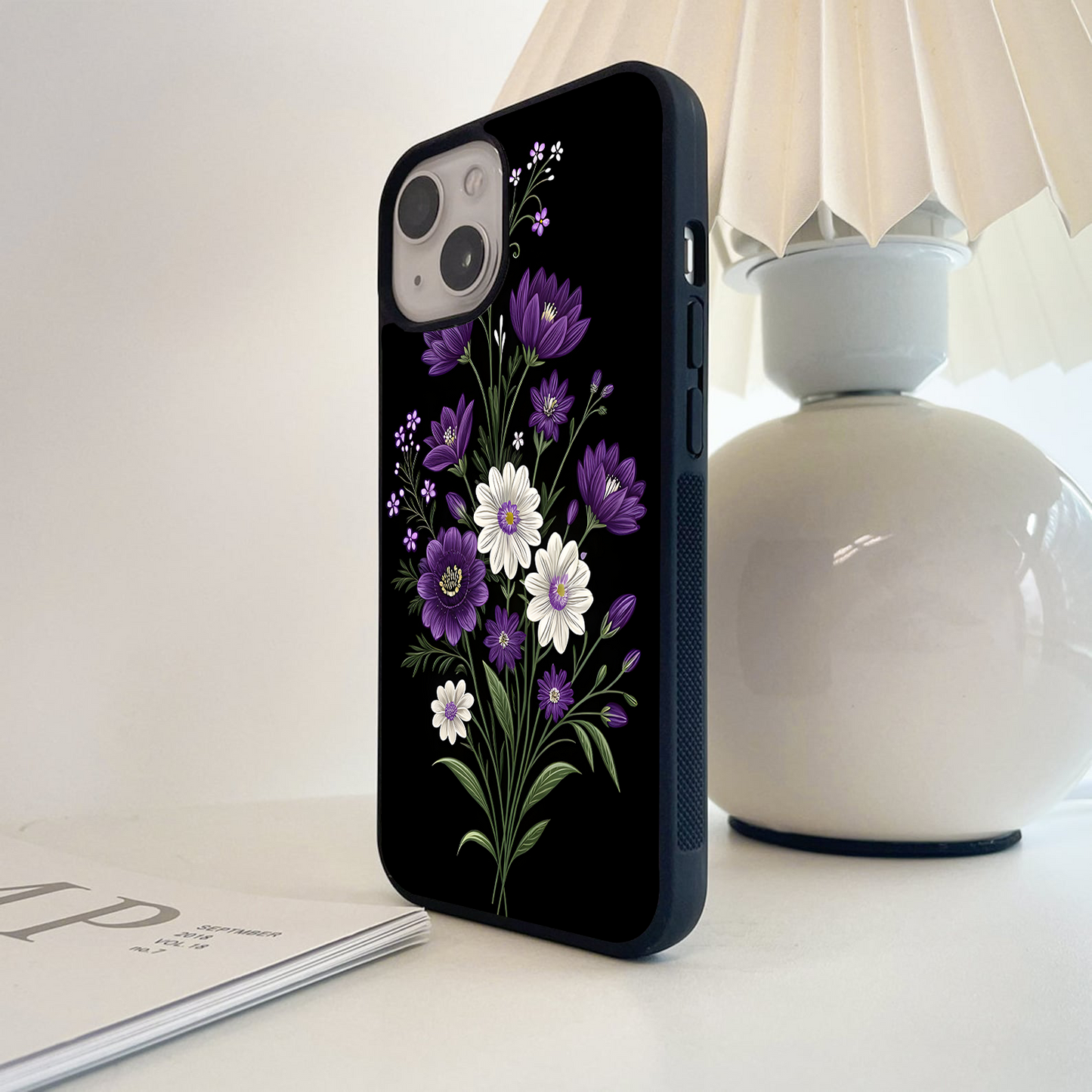 Dark Flowers Shades Glass Case