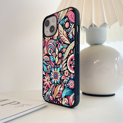 Pink Monaco Pattern Glass Case
