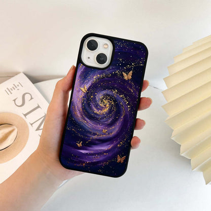 Golden Spiral Galaxy Glass Case