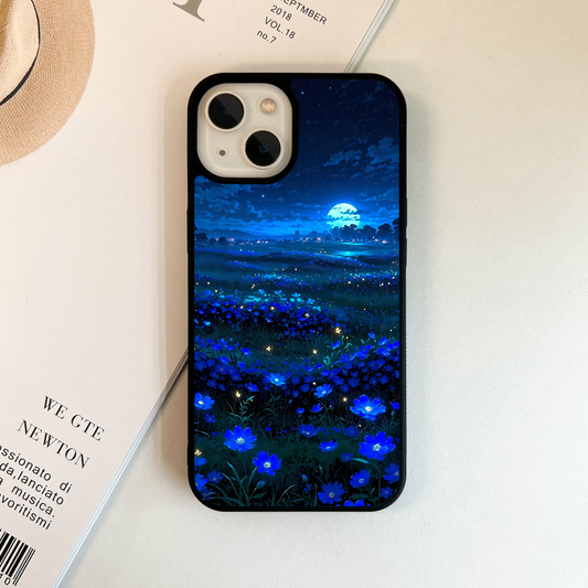 Midnight Blossom Fields Glass Case