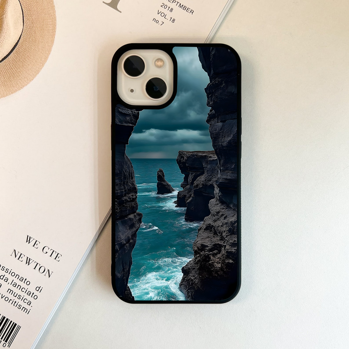 Dark Rock Cliffs Glass Case