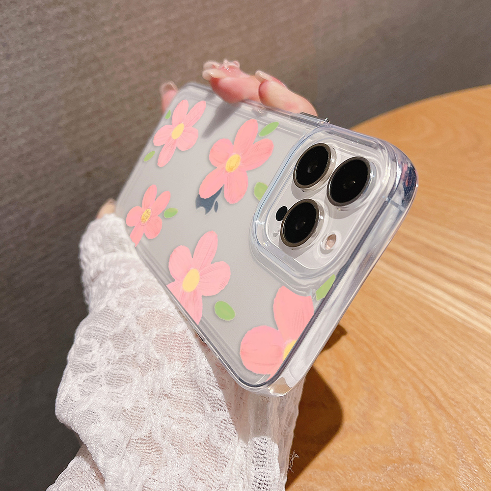 Cute Peach Flower Clear Silicon Case Cover