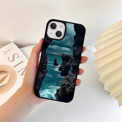 Dark Rock Cliffs Glass Case