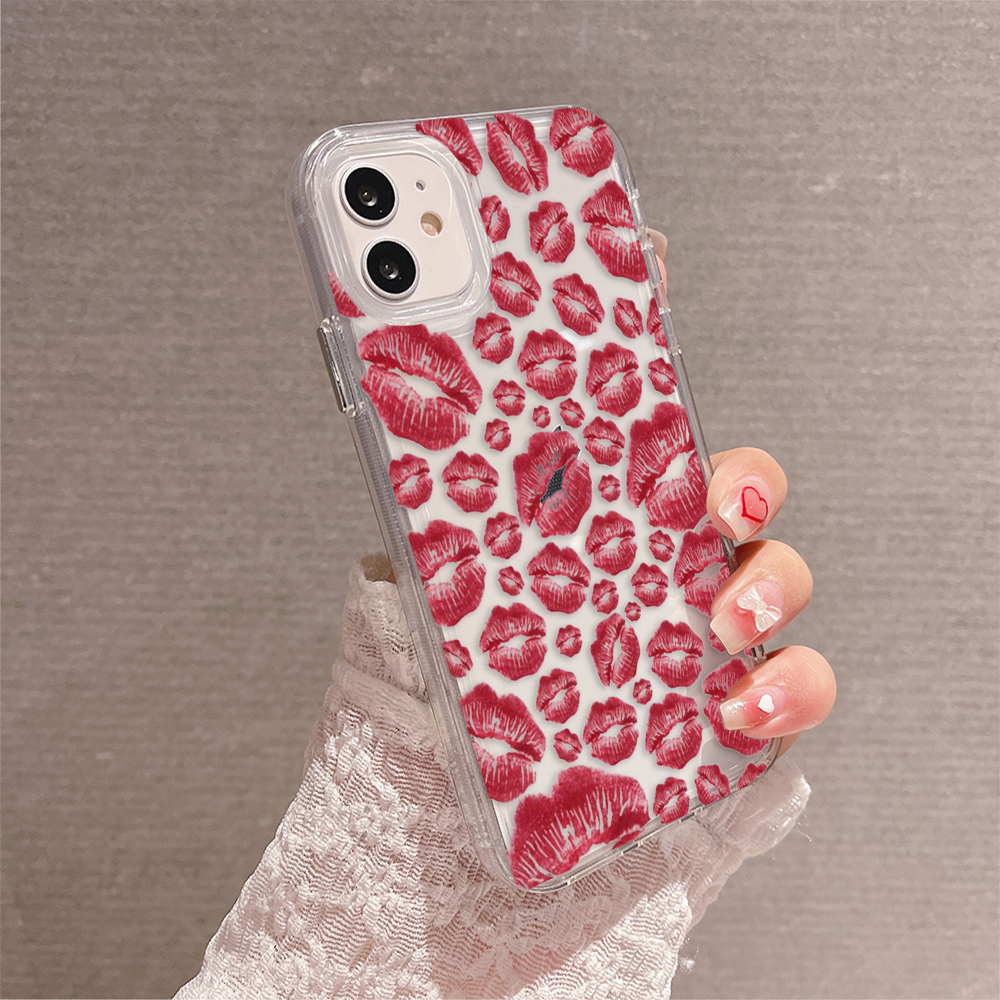 Heart Kiss Vibes Clear Silicon Cover