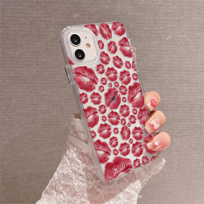 Heart Kiss Vibes Clear Silicon Cover