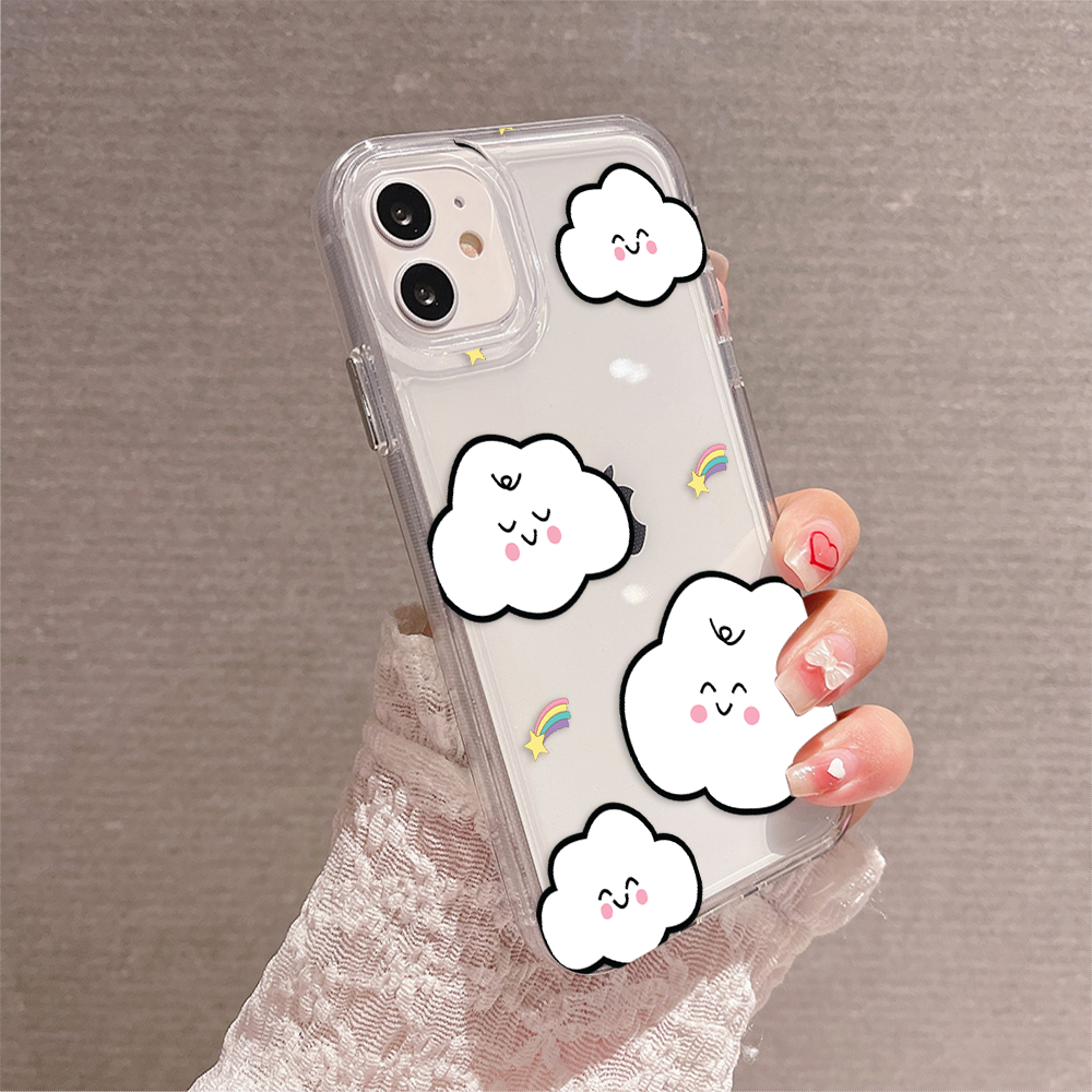 Smiley Cloud Pattern Clear Silicon Case Cover