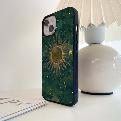 Green Cosmic Radiance Glass Case