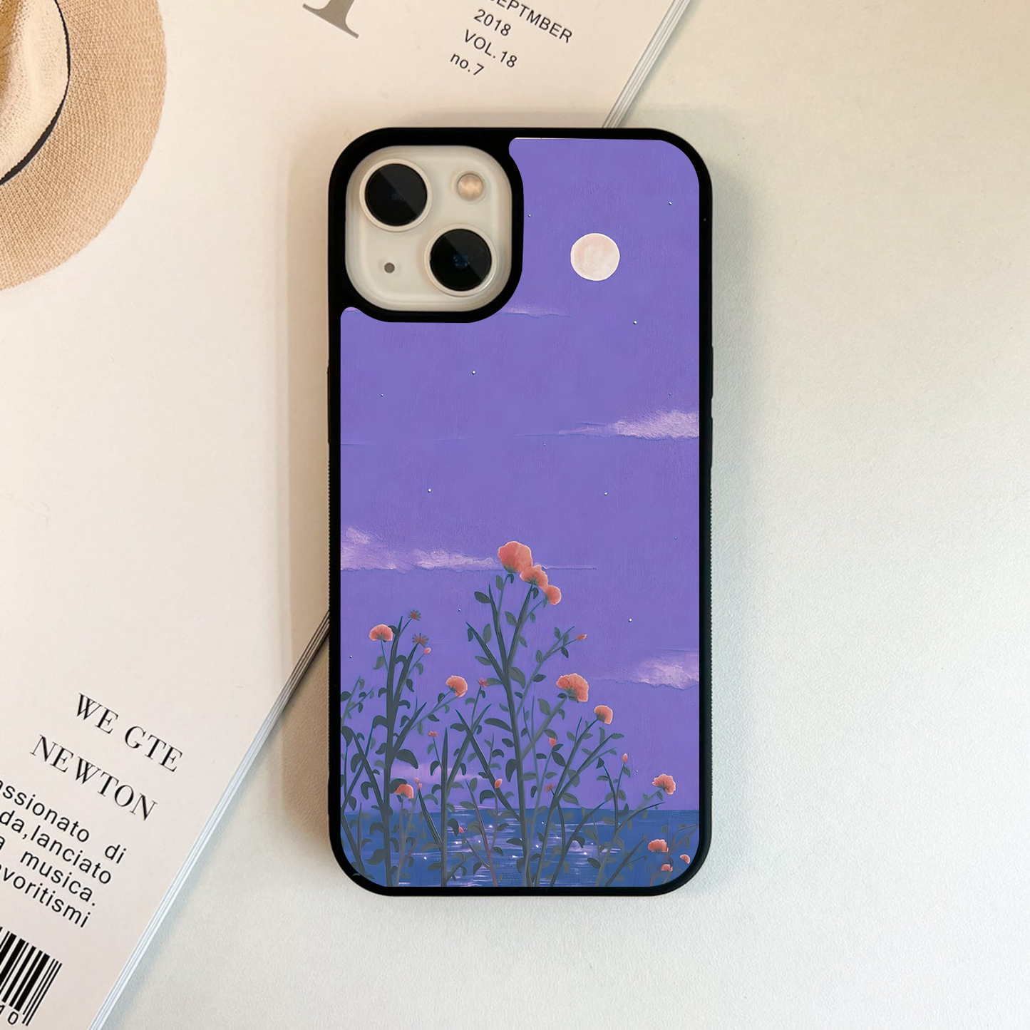 Moonlit Flower Whispers Glass Case