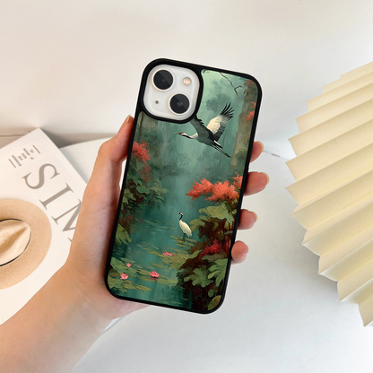 Mystic Crane Forest Glass Case