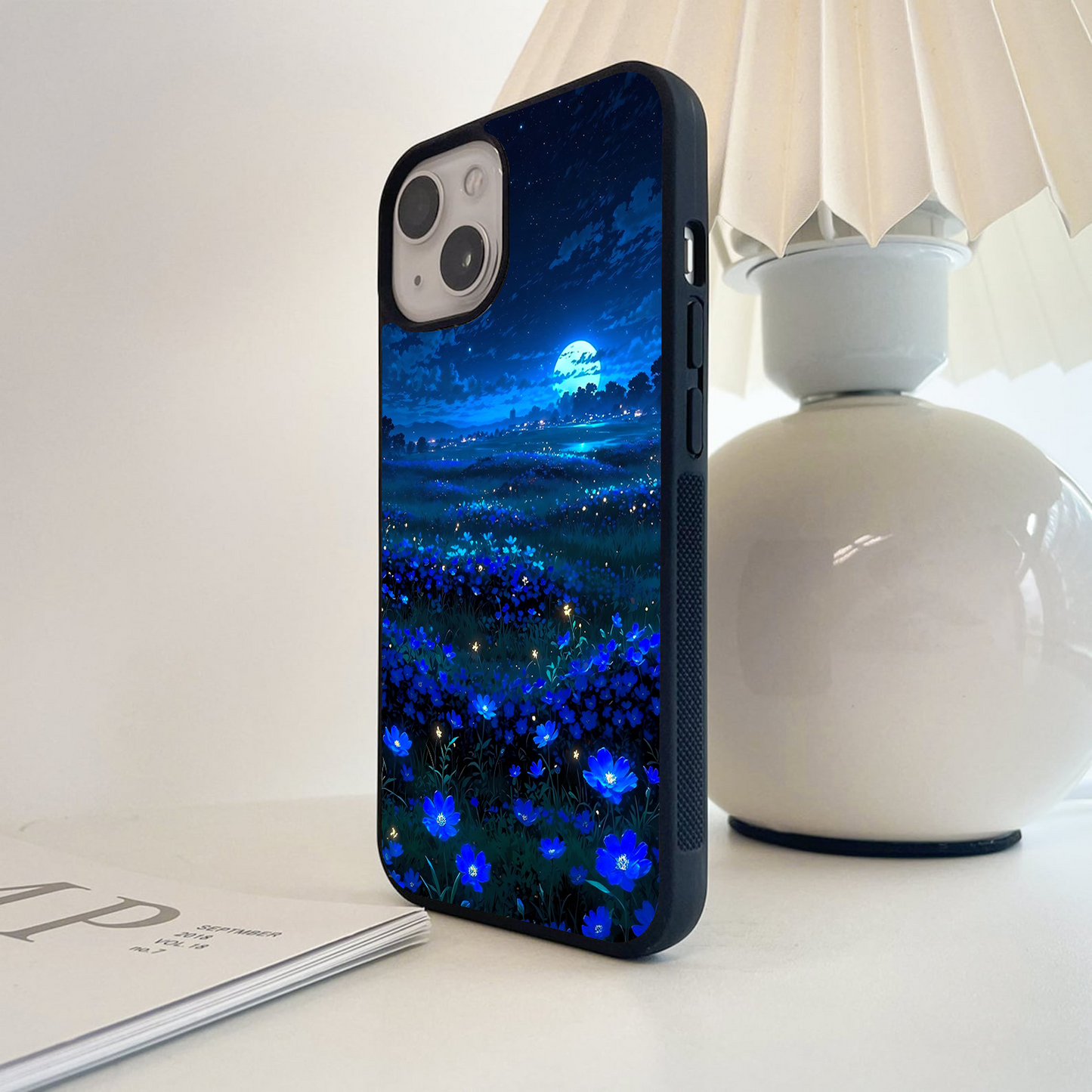 Midnight Blossom Fields Glass Case